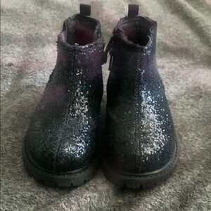 Carter's Black and Silver Glitter Chelsea Boots